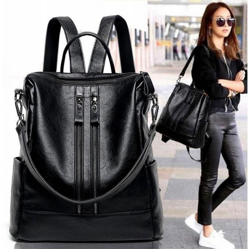 Leather Backpack Vintage - Zaino da donna in morbida pelle