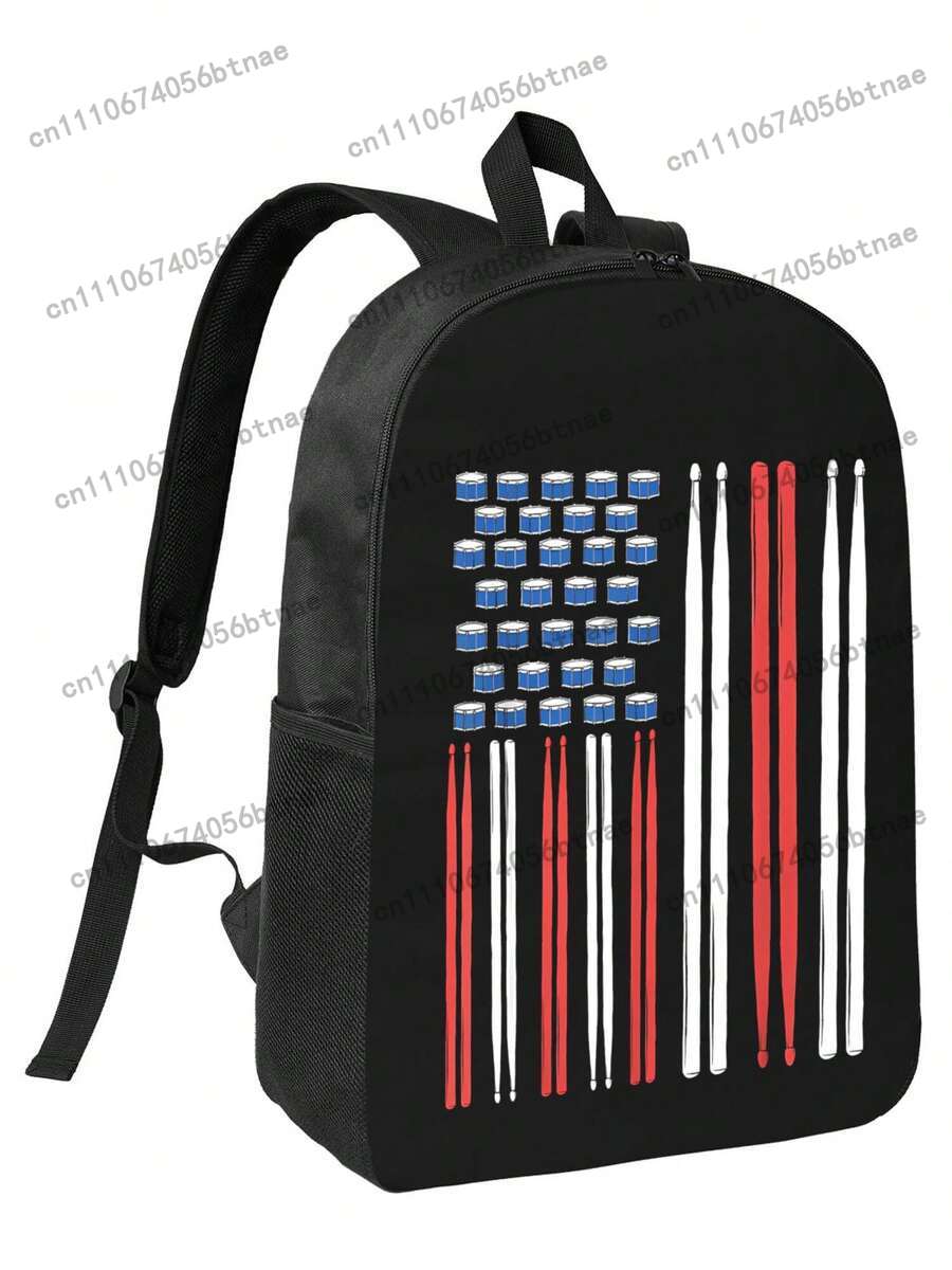 Drum Sticks US American Flag 3 - School Backpack Teen recensione e prezzo