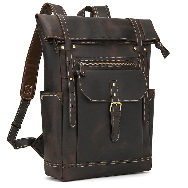 Zaino da uomo in pelle Crazy H - Leather Backpack Vintage recensione e prezzo